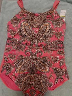 Coral Paisley One-Piece Swimsuit